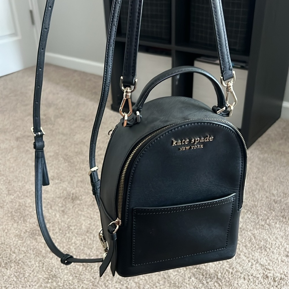 Kate Spade Black Leather Backpack